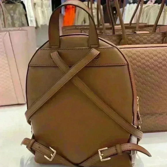 Michael Kors Jaycee Backpack Medium Zip Pocket Mk Signature Luggage Brown main image 4